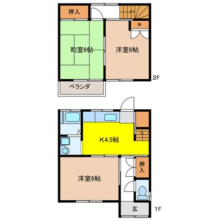 柳津町南塚貸家の物件間取画像